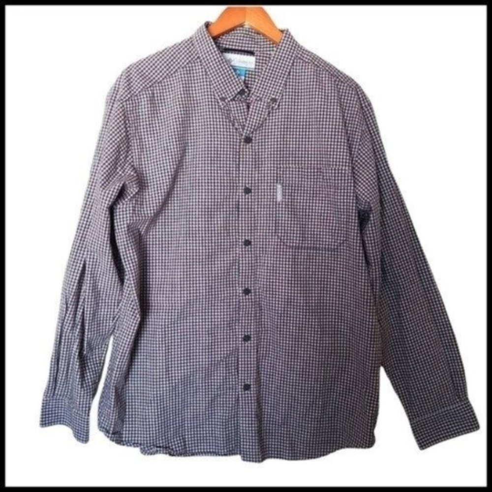 Columbia Men’s Rapid Rivers‎ Long Sleeve Shirt Plaid L Large 100% Cotton Button